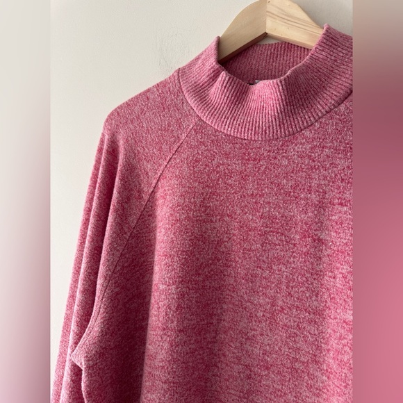 Maeve Anthropologie Marled Laney Pink Soft Mock Cowl Neck Sweater 1X - Picture 4 of 8